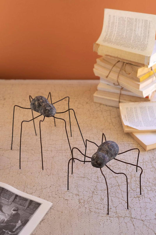 CLAY AND WIRE SPIDERS