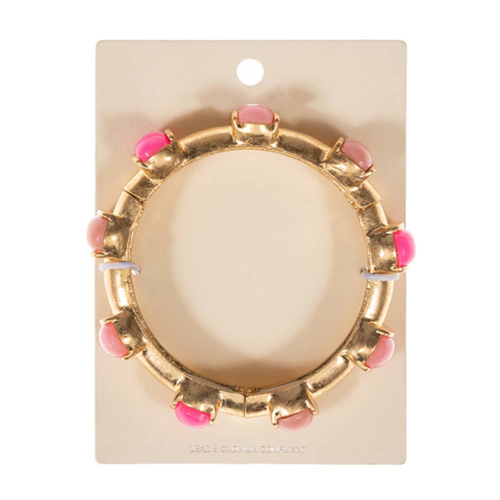 Bold Stone Pointed Stretch Bangle Bracelet