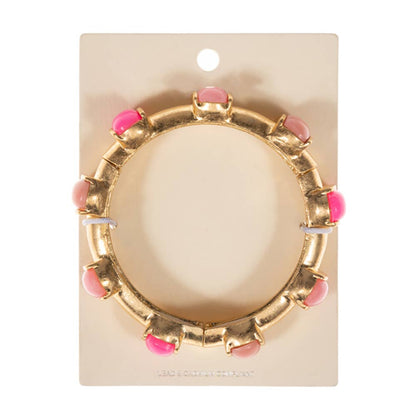 Bold Stone Pointed Stretch Bangle Bracelet