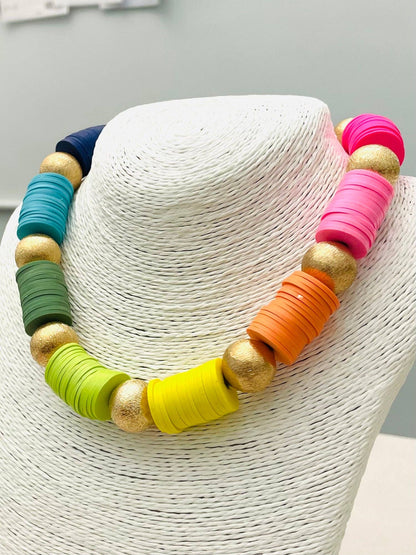 SPRING - Carousel Necklace (multi/gold) BNK880
