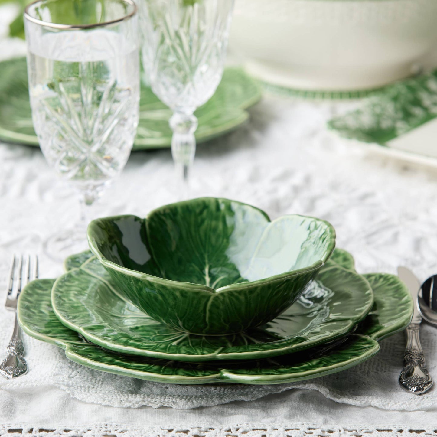 Le Jardin Cabbage 3-D Cereal Bowl 7x7x2.5 16 oz