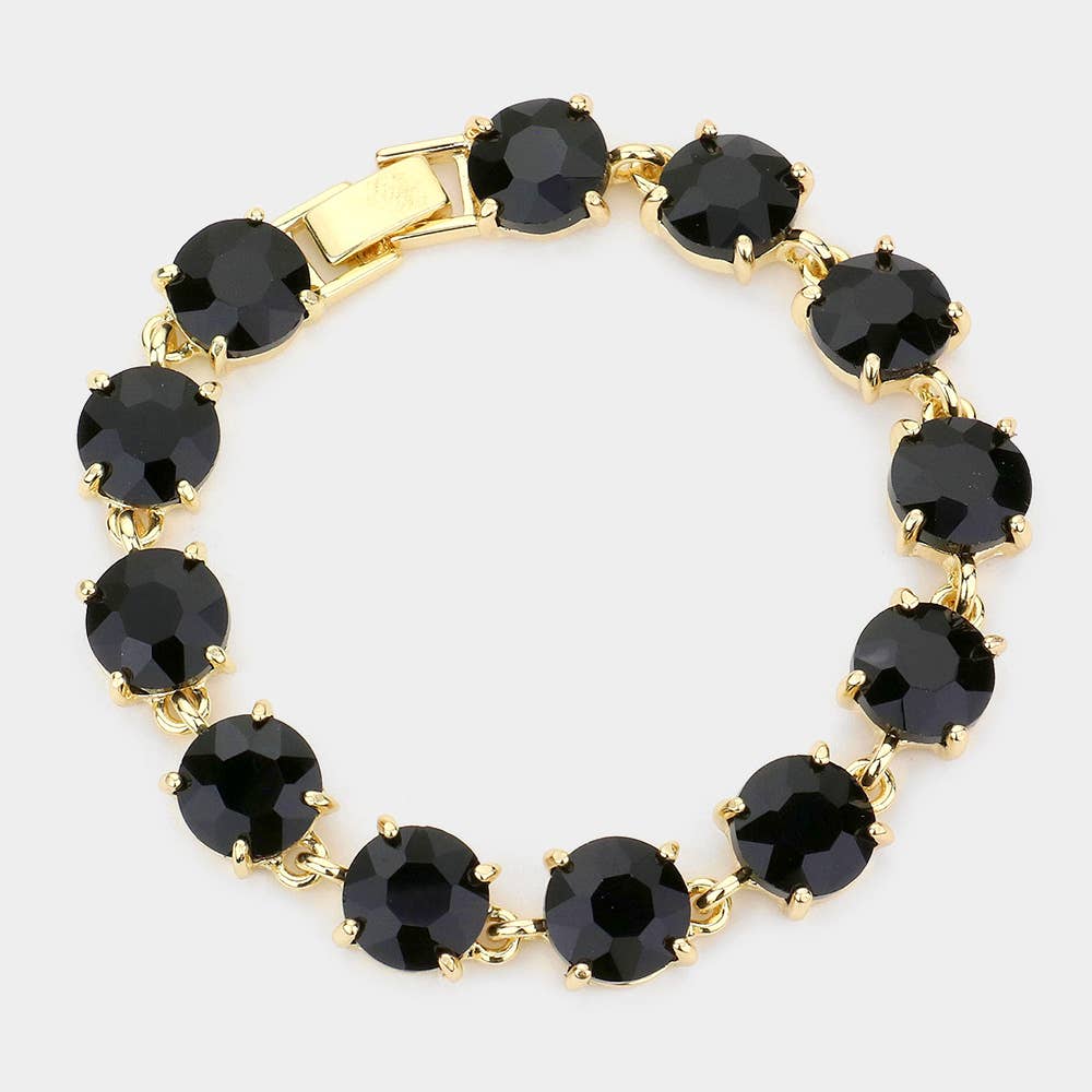 American USA Round Stone Link Evening Bracelet