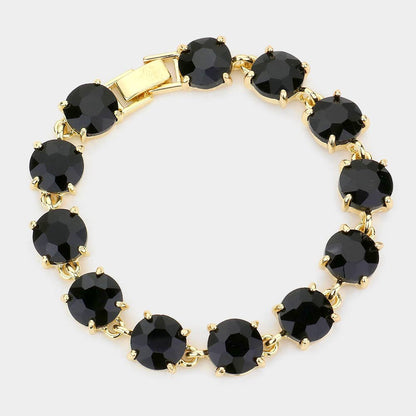 American USA Round Stone Link Evening Bracelet