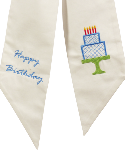 Wreath Sash: Happy Birthday (Blue)
