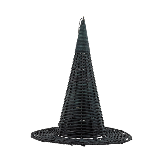 HAL1340 - Natural Rattan Witch Hat - 15"