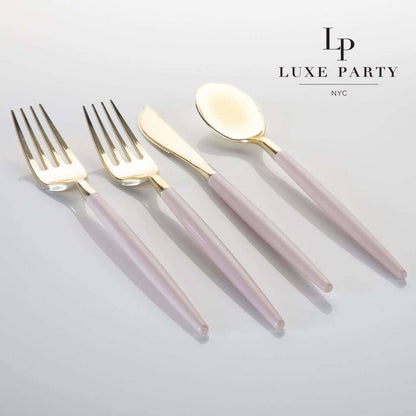 Blush • Gold Plastic Cutlery Set | 32 Pieces