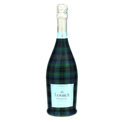 Blue & Green Christmas Tartan Prosecco Bottle Wrap