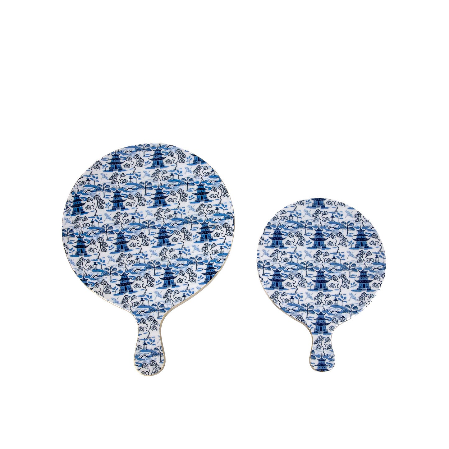 Kyoto Pagoda Charcuterie Board - White & Blue - Large