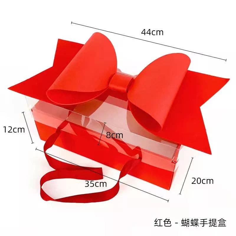 Big Bow Rectangle Flower Box with Clear Lid