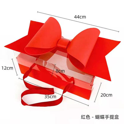 Big Bow Rectangle Flower Box with Clear Lid