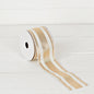 R32917-Wired Ribbon-Fabric-Gold and Cream (2.5inW)