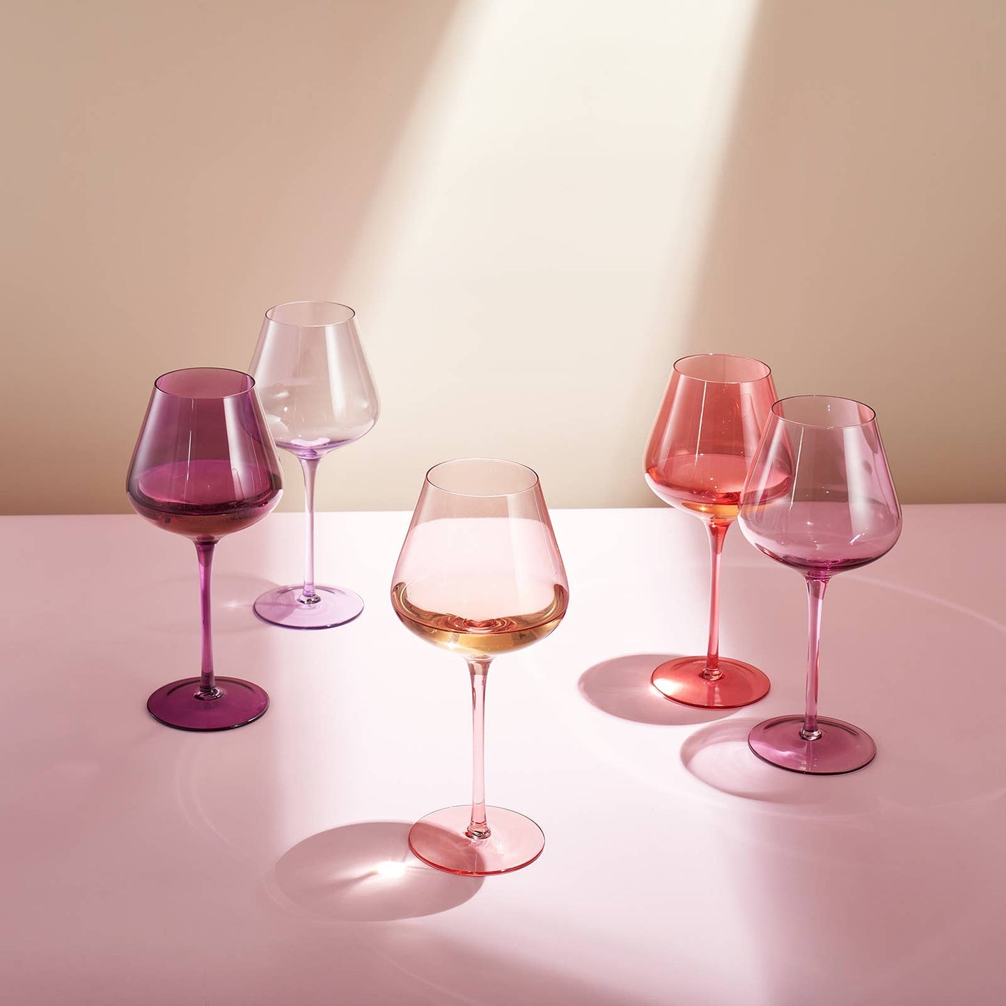 Love Wine Glass Set of 6 - Colored Love Glasses Valentines