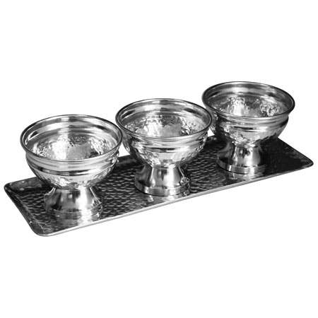 Hammered Tray Set 3 Bowls