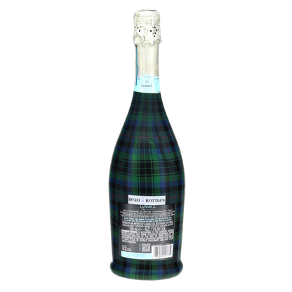 Blue & Green Christmas Tartan Prosecco Bottle Wrap