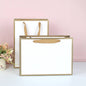 White with Gold Border Paper Gift Bag w/ free tissue