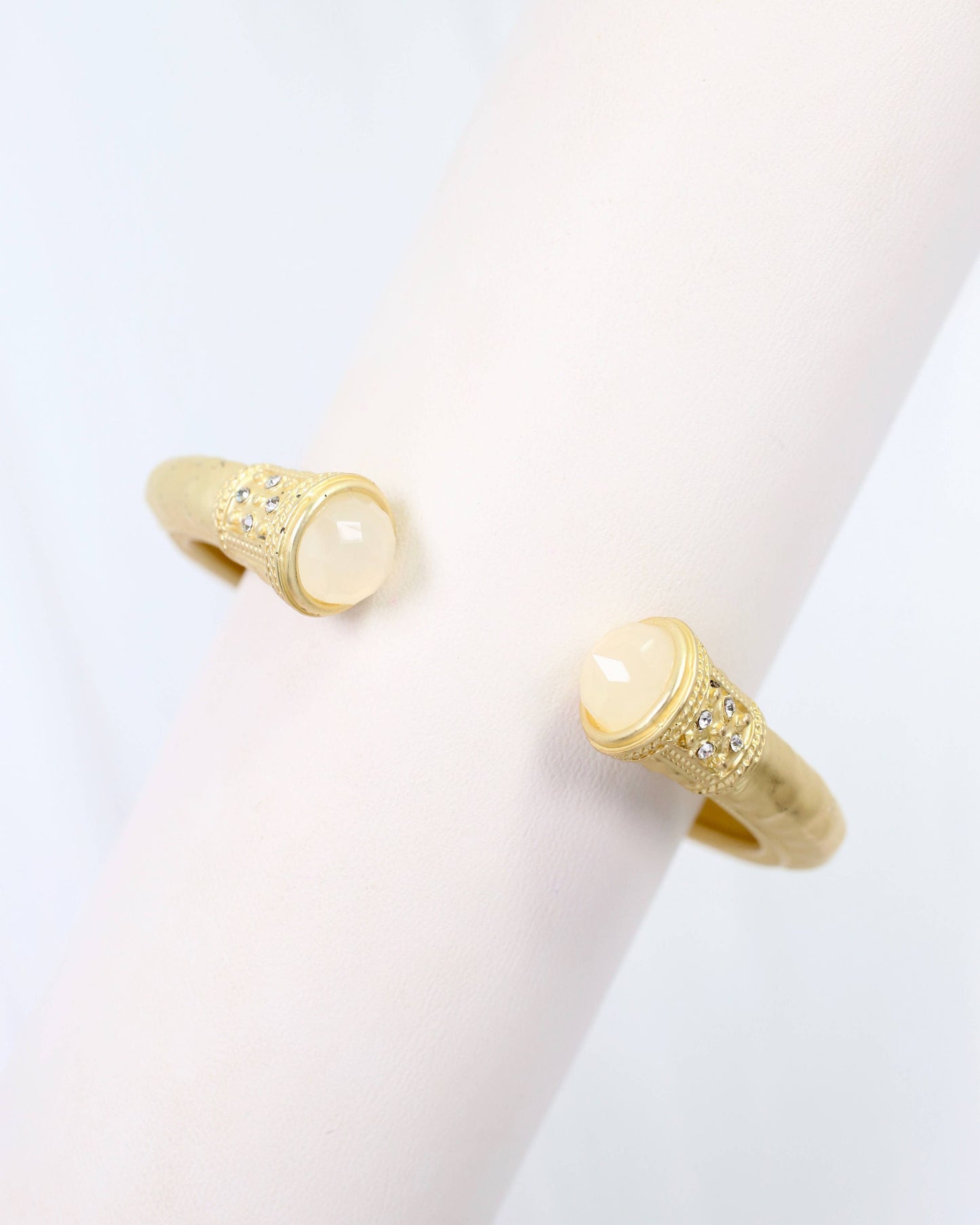 Colette Hammered Hinged Cuff Bracelet Opal