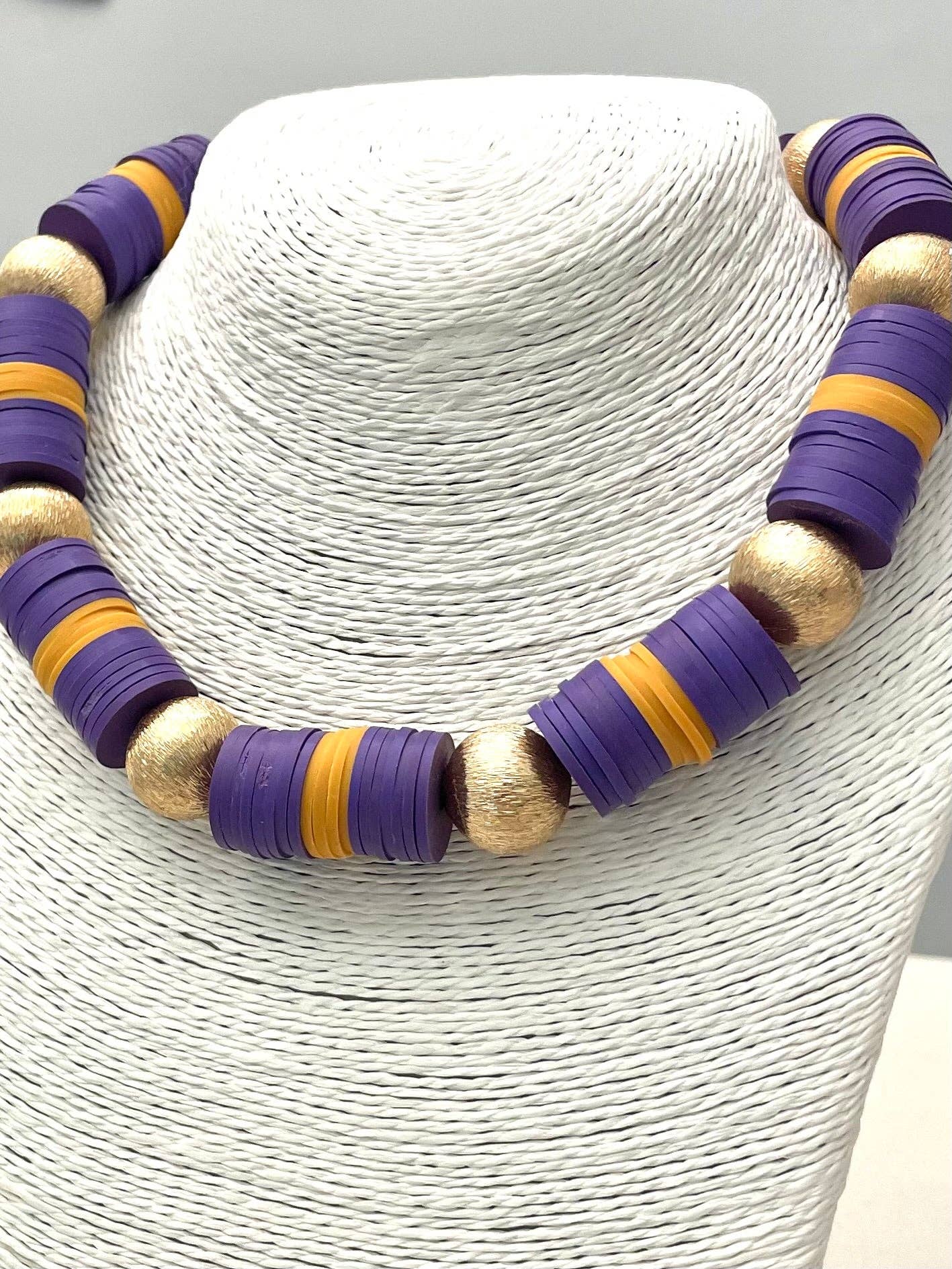GAME DAY - School Spirit Necklace (purple/gold)