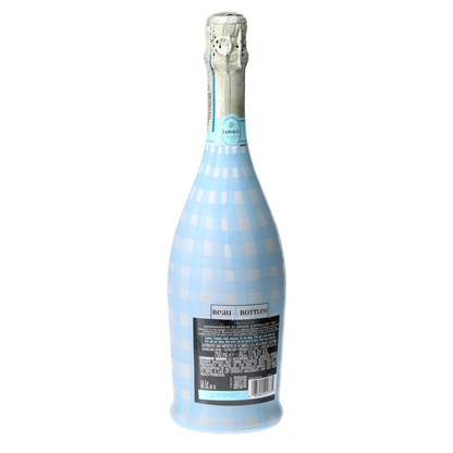 Powder Blue Picnic Gingham Prosecco Bottle Wrap
