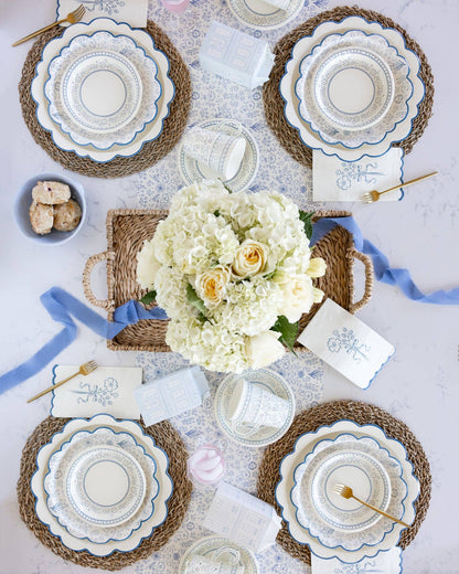 PEM1042 - Pembroke Cream with Blue Edge 12" Paper Plate