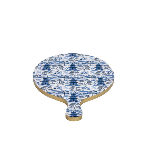 Kyoto Pagoda Charcuterie Board - White & Blue - Large