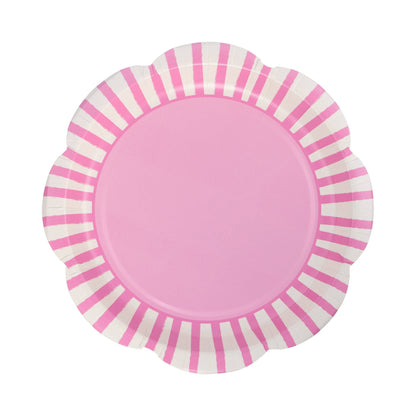 PAR1118 - Fuchsia Striped Scallops 9" Plate