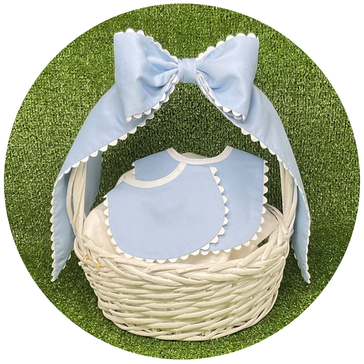 Custom Color Cotton Pique Bow with Trim