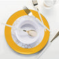 Yellow and Gold Round Plastic Plates | 10 Pack