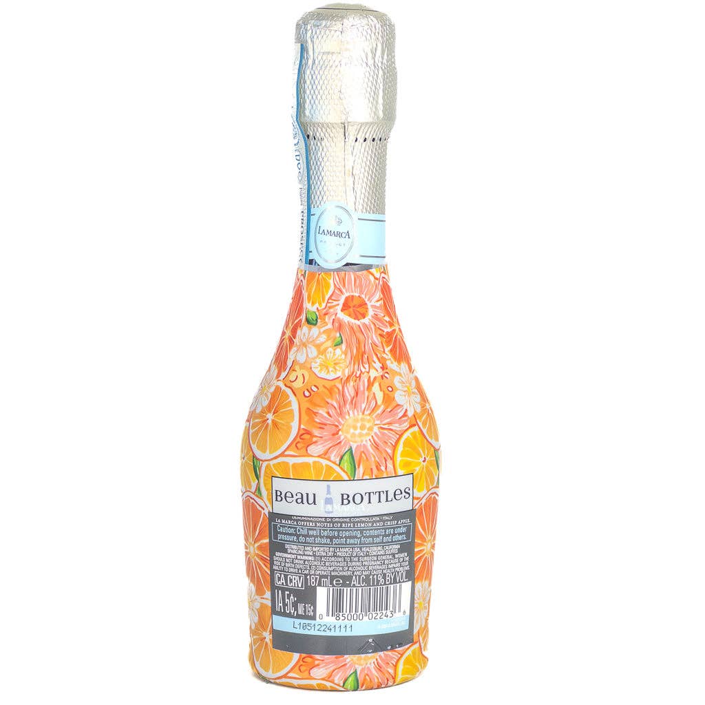 Beau Bottles Preppy Watercolor Oranges - MINI Prosecco Collection - Six Pack