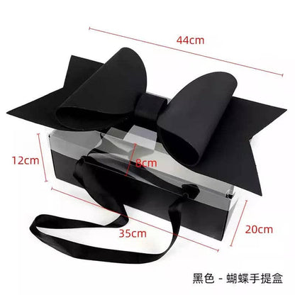 Big Bow Rectangle Flower Box with Clear Lid