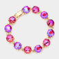 American USA Round Stone Link Evening Bracelet