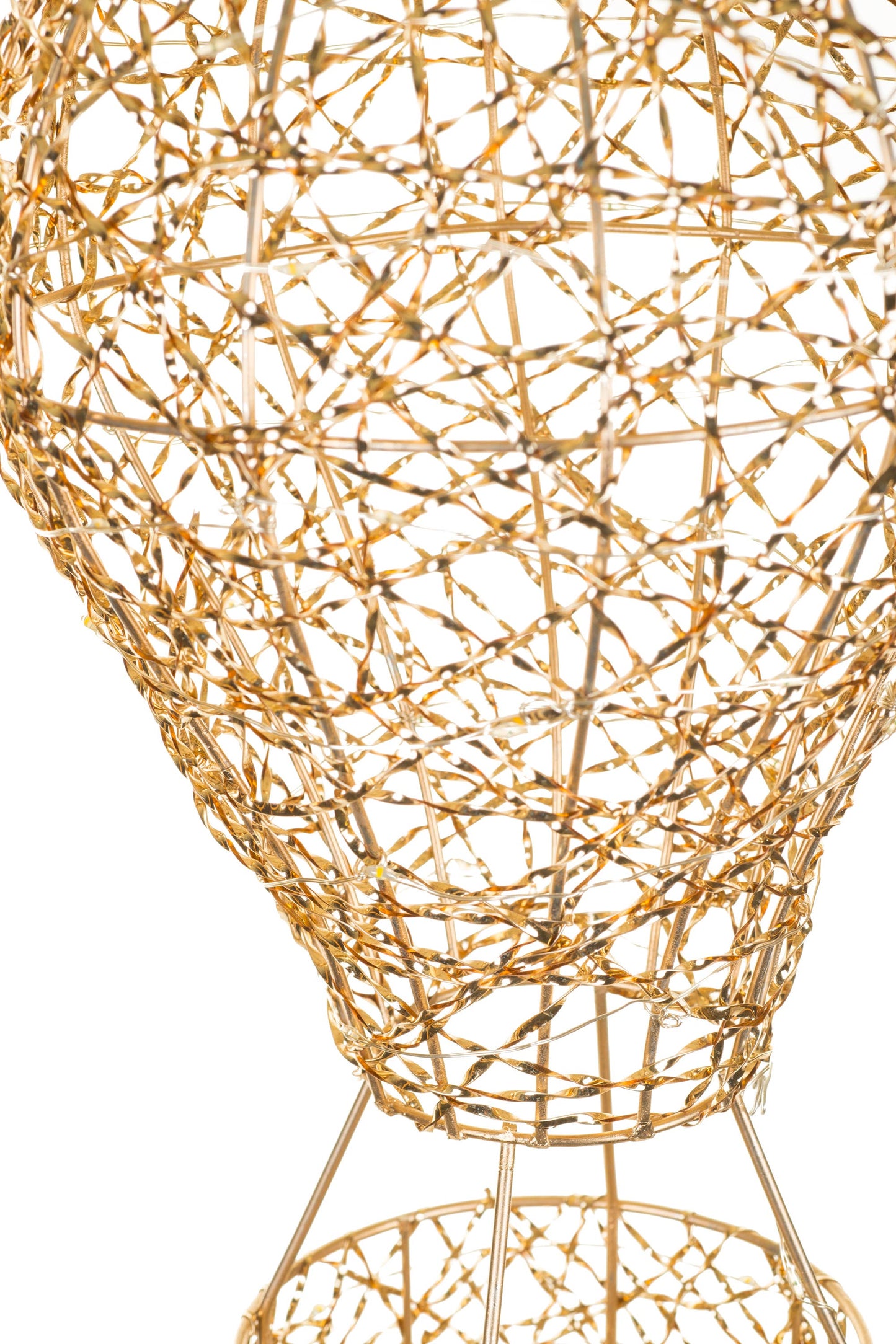 NEW-Hangable Gold Hot Air Balloon LED Decoration
