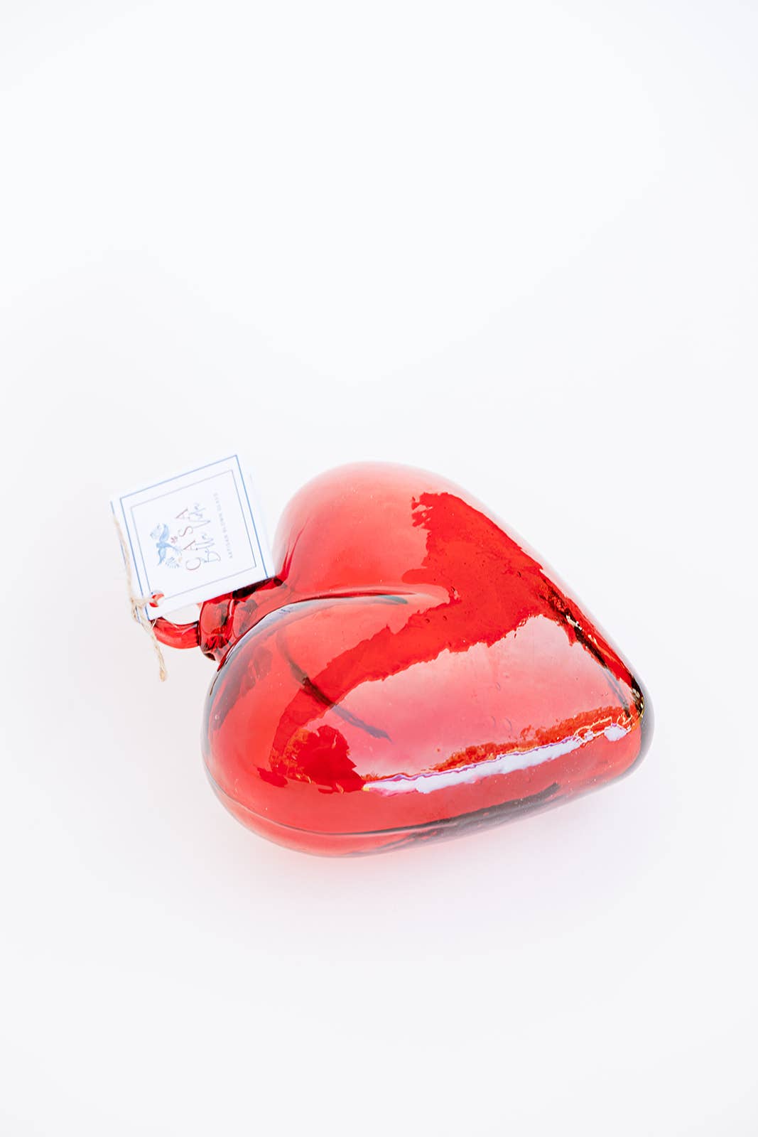 Blown Glass Heart - Red - Medium