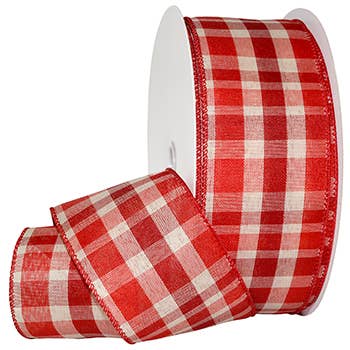 #7401 Providence (wired) Red / Natural color Plaid