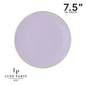 Lavender Purple and Gold Round Plastic Plates | 10 Pack
