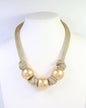 Asheboro Mesh Beaded Necklace Gold