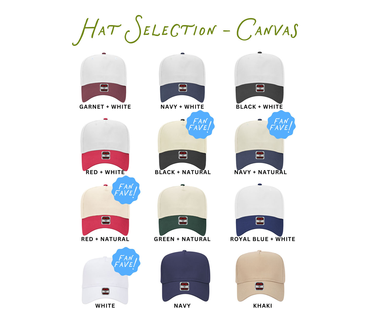 Custom Hats! In Our Most Popular Style!