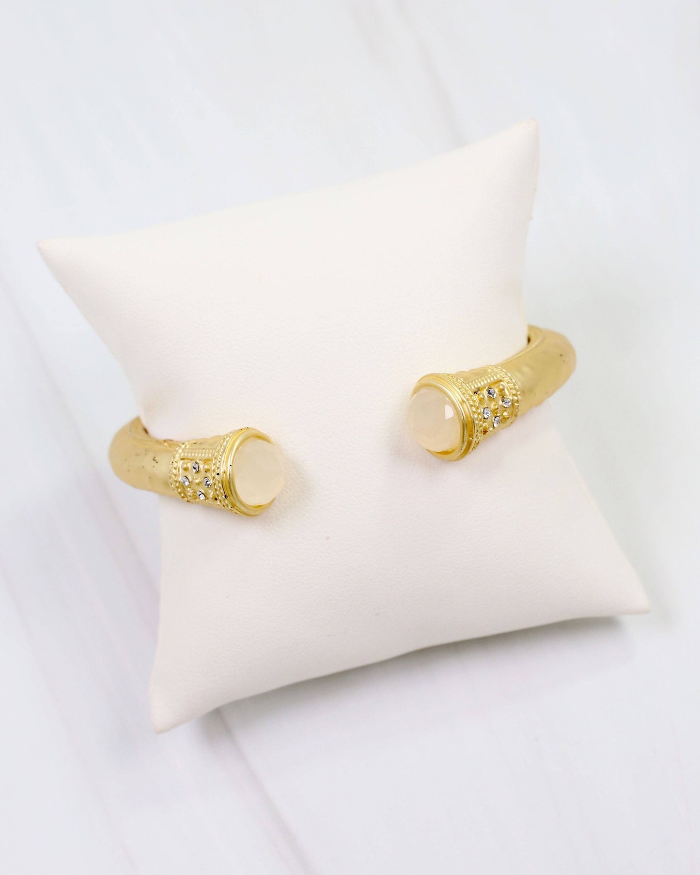 Colette Hammered Hinged Cuff Bracelet Opal