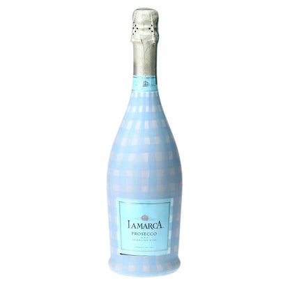 Powder Blue Picnic Gingham Prosecco Bottle Wrap