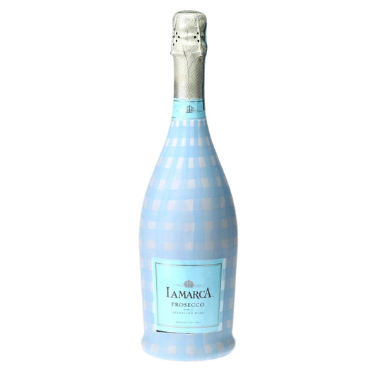 Powder Blue Picnic Gingham Prosecco Bottle Wrap