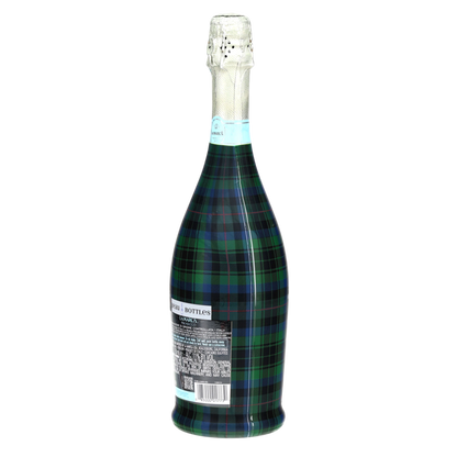 Blue & Green Christmas Tartan Prosecco Bottle Wrap