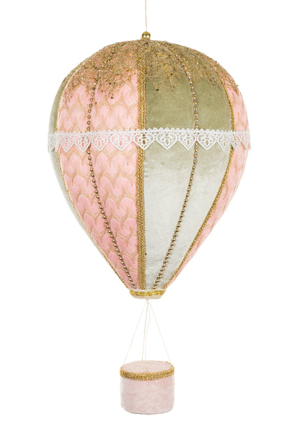 NEW-Hanging Pastel Pink Victorian Hot Air Balloon