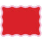 Red with Light Pink Linen Border Posh Die-Cut Placemat