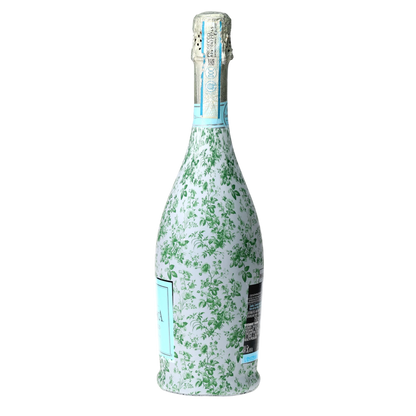 Grandmillennial Green Floral Prosecco Bottle Wrap