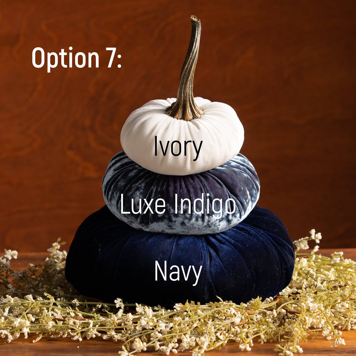 Velvet Pumpkin Stack, Thanksgiving centerpiece